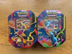 Pokemon TCG: Mega Charizard Y ex & X ex Tin Bundle | Brand New and Sealed - Image 1