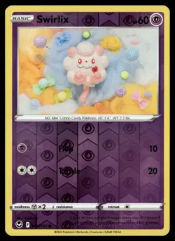 Swirlix 083/195 Common Silver Tempest Pokemon Reverse Holo Near Mint - Image 1