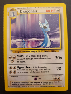 Dragonair 18/102 LP Rare - Pokemon Base Set - TCG 1999 Vintage WOTC - Image 1