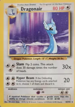 1999 Pokemon Base Set Dragonair 18/102 WOTC Vintage Rare Card - Image 1