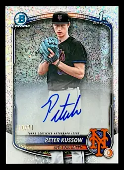 2025 Bowman Draft Peter Kussow 1st Chrome Sparkle Refractor Auto Autograph 10/71 - Image 1