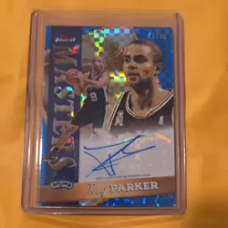 2025-26 Topps Finest Masters Autographs Tony Parker #MA-TP Blue X-Fractor /99 - Image 1