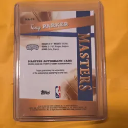 2025-26 Topps Finest Masters Autographs Tony Parker #MA-TP Blue X-Fractor /99 - Image 2