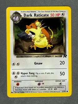 Dark Raticate 51/82 Base Set Series Team Rocket Stage 1 Common Pokemon Card NM - Image 1