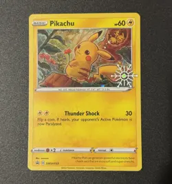 Pikachu SWSH153 Holiday Advent Calendar Snowflake Stamped Promo Pokemon Card NM - Image 1