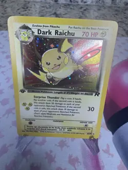 Pokemon Dark Raichu Team Rocket Secret Rare 1st Edition Holo 83/82 70 NM *swirl* - Image 2