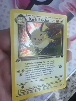 Pokemon Dark Raichu Team Rocket Secret Rare 1st Edition Holo 83/82 70 NM *swirl* - Image 4