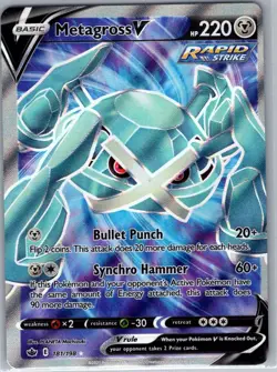 Metagross V (Full Art) 181/198 SWSH06: Chilling Reign - Pokemon Card - NM - Image 1