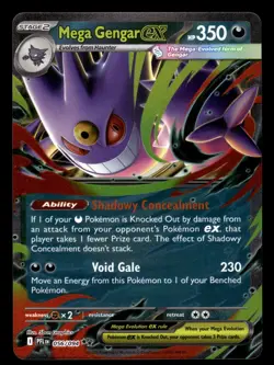 Mega Gengar ex 056/094 Double Rare Phantasmal Flames Pokemon Card - Image 1