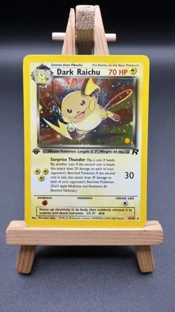 Pokemon TCG Dark Raichu 1st Edition Team Rocket Holo 83/82 Secret Rare Mint - Image 1