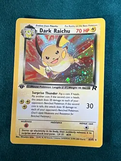 Pokemon Dark Raichu Holo 1st Edition Team Rocket #83/82 – Secret Rare - Image 1