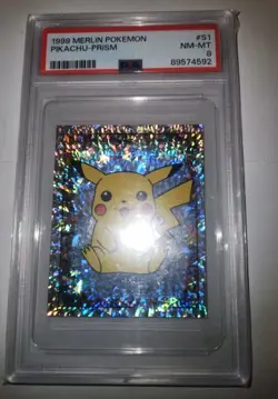 1999 Pokemon Merlin Stickers Pikachu Special Glitter Holo S1 Pika - Image 1