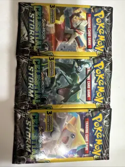 3x Pokemon Packs Celestial Storm Sun & Moon Mini Booster Pack Pokemon Rare 2018 - Image 5