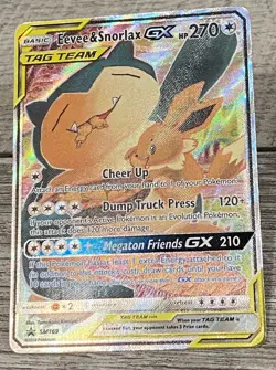 Pokemon TCG Eevee & Snorlax GX SM169 Tag Team Holo Black Star Promo - MINTY - Image 2
