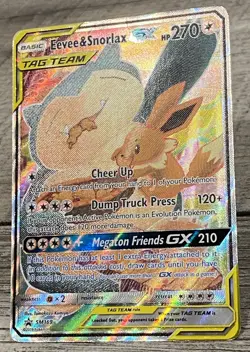 Pokemon TCG Eevee & Snorlax GX SM169 Tag Team Holo Black Star Promo - MINTY - Image 3