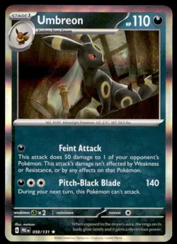 Umbreon 059/131 Holo Rare SV: Prismatic Evolutions Pokemon Holo Near Mint - Image 1
