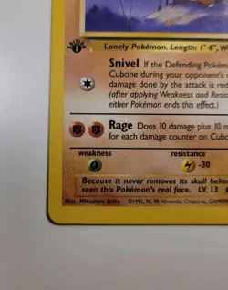 Pokemon Card Cubone No 50/64 1st Edition Jungle Set 1999 TCG - LP - Image 5