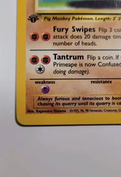 Pokemon TCG Primeape 1st Edition Jungle, Card 43/64, Uncommon, Vintage LP - Image 5