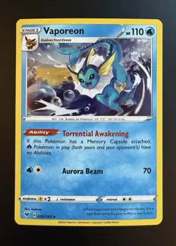 Vaporeon 030/185 Cosmo Holo Vivid Voltage Pokemon 2020 NM - Image 1