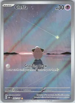 Cleffa 202/197 Illustration Rare Obsidian Flames Pokemon NM - Image 1