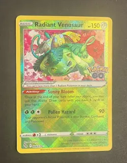 Pokemon TCG Radiant Venusaur 004/078 Pokemon GO Shiny Holo Rare Near Mint - Image 3