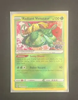 Pokemon TCG Radiant Venusaur 004/078 Pokemon GO Shiny Holo Rare Near Mint - Image 4