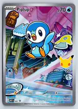 Piplup - 042 042 Holo P ME: Mega Evolution Promo Pokemon NM - Image 1