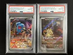PSA 10 Team Rocket's Wobbuffet Meowth AR Set 103-109/098 SV10 Pokemon Japanese - Image 1