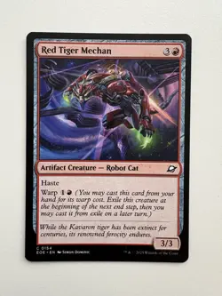 Red Tiger Mechan MTG Magic the Gathering Card NM Near Mint EOE - Image 1