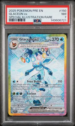 2025 POKEMON PRE EN-PRISMATIC EVOLUTIONS #150 GLACEON EX PSA 7 - Image 1