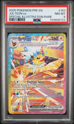 2025 POKEMON PRE EN-PRISMATIC EVOLUTIONS #153 JOLTEON EX PSA 8 - Image 1