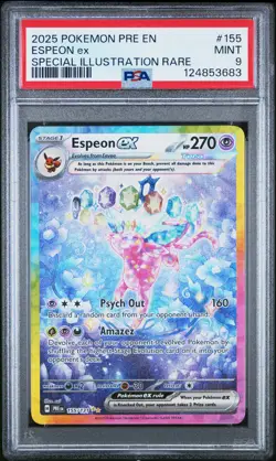 2025 POKEMON PRE EN-PRISMATIC EVOLUTIONS #155 ESPEON EX PSA 9 - Image 1