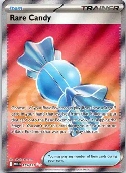 RARE CANDY 175/132 ULTRA RARE MEGA EVOLUTION POKEMON LP - Image 1