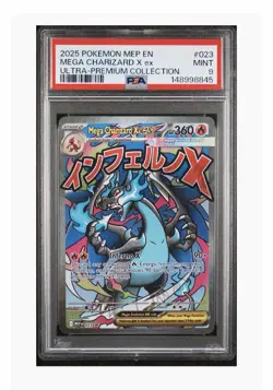 2025 POKEMON MEP EN-ME BLACK STAR PROMO #023 MEGA CHARIZARD X EX UPC PSA 9 MINT - Image 1