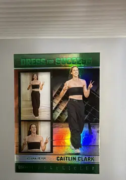 2025 Panini Caitlin Clark Chronicled - Dress For Success #68 Green Holo - Image 1