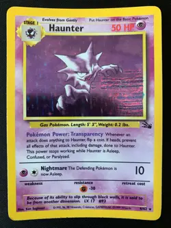 Base Set Fossil Haunter 6/62 Blue Stain Ink Error Misprint Holo Pokemon Card PSA - Image 1