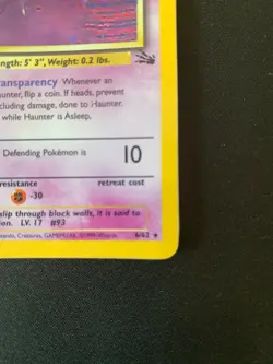 Base Set Fossil Haunter 6/62 Blue Stain Ink Error Misprint Holo Pokemon Card PSA - Image 5