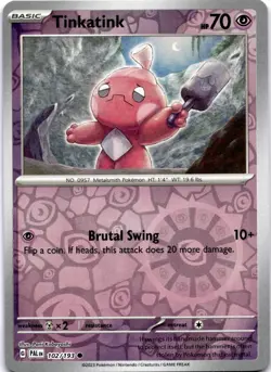 Pokemon Tinkatink 102/193 Paldea Evolved Reverse Holo NM - Image 1