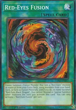 YUGIOH CARD 1 X RED-EYES FUSION LDS1-EN017 1ST EDITION - Image 1