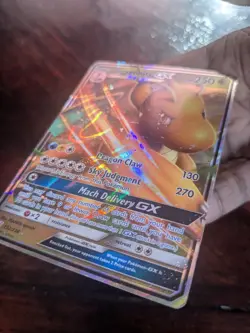 Pokemon TCG Dragonite GX Holo Ultra Rare Card Unified Minds 152/236 (DAMAGED) - Image 2