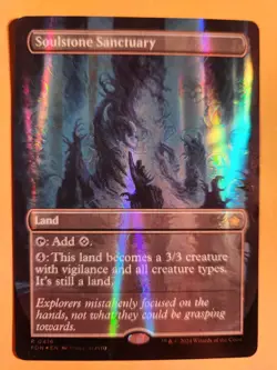 MT Authentic Soulstone Sanctuary Borderless Mana Foil Foundations #0416 Rare MTG - Image 1