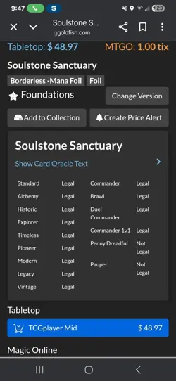 MT Authentic Soulstone Sanctuary Borderless Mana Foil Foundations #0416 Rare MTG - Image 4