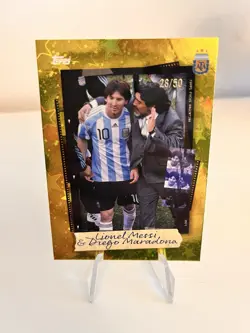 Lionel Messi & Diego Maradona 2025 Topps Focus Argentina Snapshots 28 / 50 #1 - Image 1