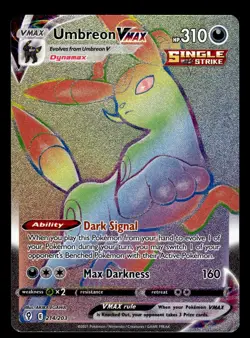 Umbreon VMAX 214/203 Hyper Rainbow Rare Evolving Skies Pokemon Card - Image 1