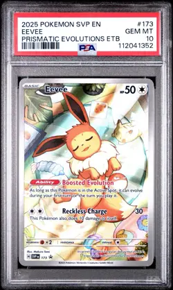 2025 Pokemon Prismatic Evolutions Eevee Black Star Promo #173 PSA 10 - Image 1