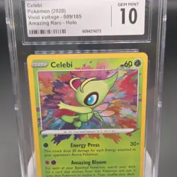 Pokemon TCG Celebi 009/185 Vivid Voltage Amazing Rare Holo CGC 10 Basic - Image 1
