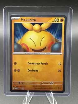 Makuhita 068 Black Star Promo Cosmo Holo Swirl Mega Evolution Pokemon TCG - Image 1