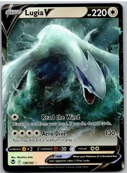 Lugia V 138/195 Holo V Rare Silver Tempest Pokemon NM - Image 1
