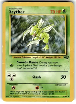 Pokemon TCG - SCYTHER - 26/64 - RARE - UNLIMITED - JUNGLE (1999) - WOTC - MP/HP - Image 1