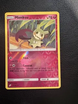Pokemon TCG Mimikyu 112/181 Rare Reverse Holo Sun & Moon Team Up - Image 1
